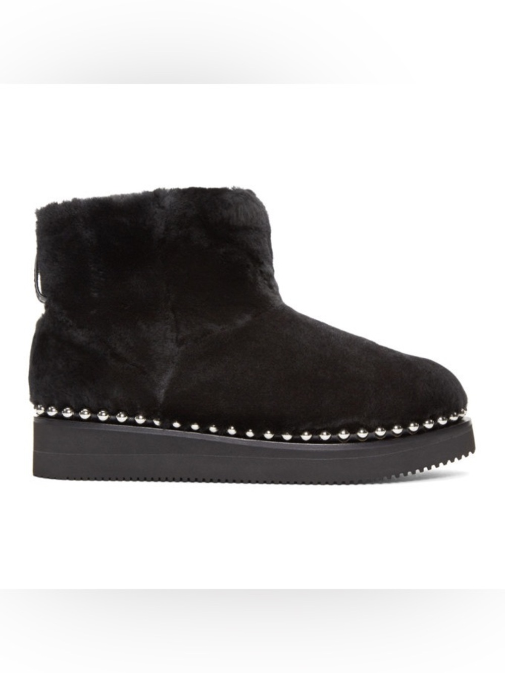 Alexander Wang Yumi Shearling Boots, Black, Vibram Sole, Women's US 9 / EU 39